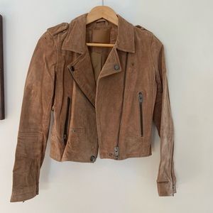 BLANKNYC Suede Moto Jacket Coffee Bean